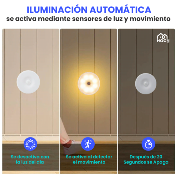 LUZ LED CON SENSOR X3