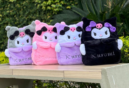 BOLSO KUROMI LILA GRIS PELUCHE