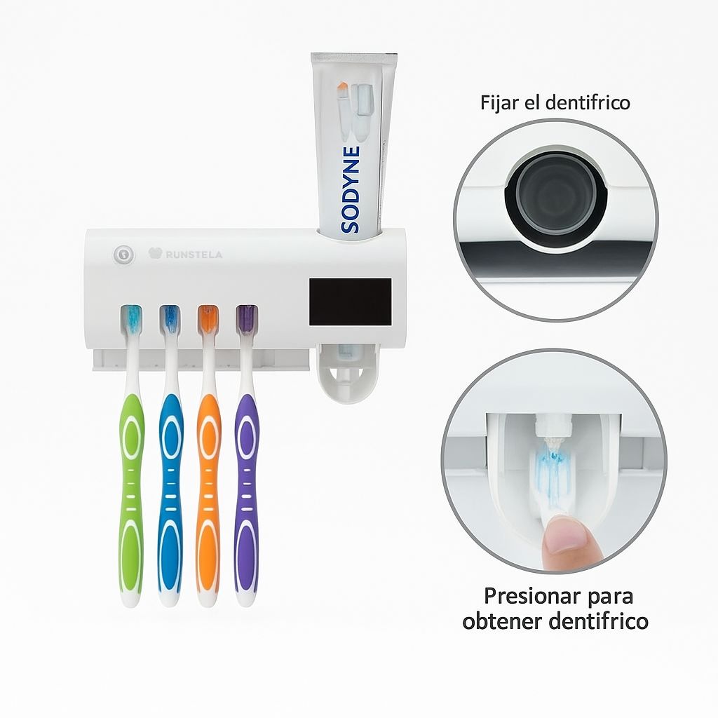 Esterilizador de Cepillo UV + Dispensador Exclusive® 3 en 1